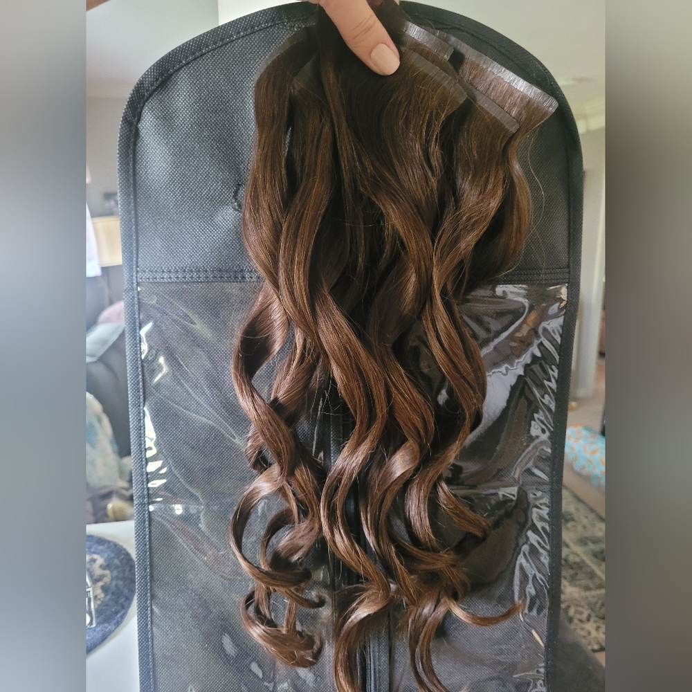 Clip in Medium Brown 18 inch Sally's extensions!